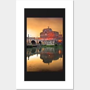 Castel Sant'Angelo & Tiber river - Rome, Italy Posters and Art